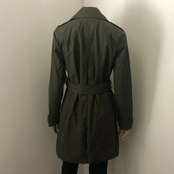 Abercrombie & Fitch Womens Belted Trench Coat Size XS Olive Green - Picture 5 of 6